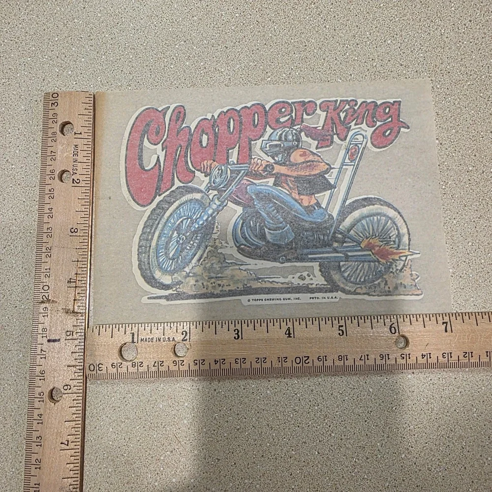 Vtg 70 Topps Chewing Gum Iron On Graphic T-Shirt Transfer Decal 4x6 Chopper King